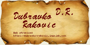 Dubravko Raković vizit kartica